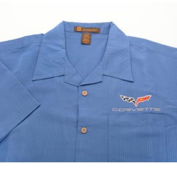 NWT Corvette Button Up Camp Shirt size L C6  logo Authentic GM merchandise - Picture 2 of 6
